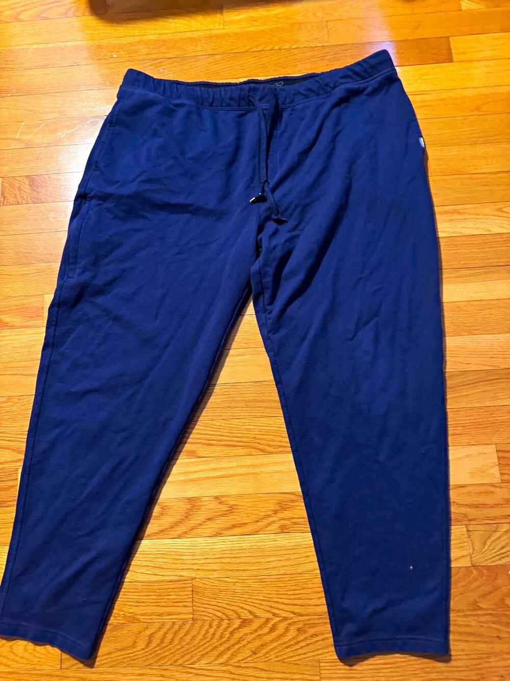 Eddie Bauer Men’s 2XL Blue Fleece Sweatpants Drawstring Pockets Straight Leg